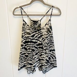 🦓 Aqua sheer swing open back blouse - M